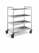 Chariot de service inox 4 plateaux