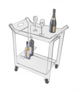 Chariot de service plexiglas
