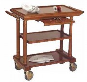 Chariot de service restaurant en bois