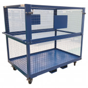 Chariot grillagé remorquable demi porte - Volume : 3000 L - Charge max : 1200 kg