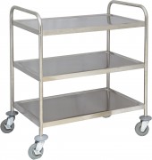 Chariot inox de service 3 plateaux