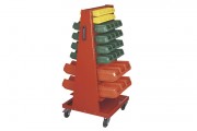Chariot porte bacs double face