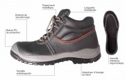 Chaussure cuir noire haute de protection