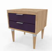 Chevet 2 tiroirs en bois