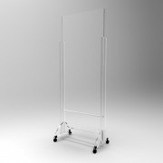 Cloison de protection sur roulettes