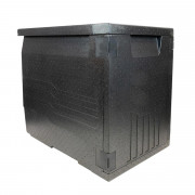 Conteneur isotherme - Capacité: 126 L - Pour plateau 400 x 600 mm - Chargement frontal - 6 rails internes - L.535 x P.770 x H.705 mm - Noir 