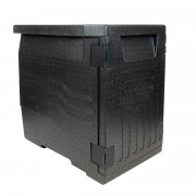 Conteneur isotherme - Capacité: 86 L - Chargement frontal - 12 rails internes - L.440 x P.650 x H.635 mm - Noir 