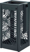 Corbeille extérieur effet Corten 110L avec cendrier 3 L