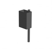 Corbeille acier sur poteau cylindrique