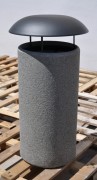 Corbeille béton 70 L avec couvercle métallique