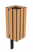 Corbeille de ville en compact HPL - Structure acier anthracite - A sceller - Capacité : 50 ou 130 L - L.350 à 465 x P.350 à 465 x H.1150 mm - Coloris au choix