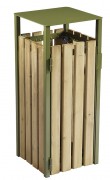 Corbeille de ville en bois 110L EDEN