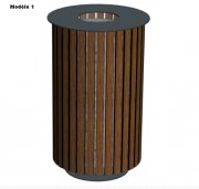Corbeille de ville ronde compact
