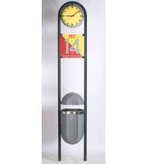 Corbeille extérieure métal avec horloge