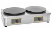 Crêpière électrique double plaques émaillées