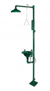 Douche d'urgence avec double commande et piedestal 