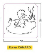 Cloison d'urinoir en stratifié pour enfants - Motif canard - Dim. 750 x 750 mm