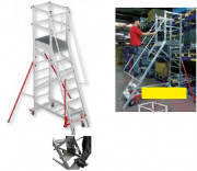 Escabeau monobloc roulant double accès