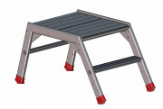 Escabeau monobloc roulant double accès - 1 à 4 marches - Hauteur de travail : 2.20 à 2.90 m