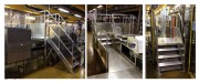 Escalier à palier double accès pour passage de convoyeur - Aluminium - Hauteur à desservir : 1400, 800 et 915 mm