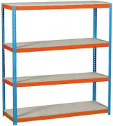 Rayonnage métallique semi lourd 4 niveaux - Capacité 600 kg/plateau - Dim. L1800 x P600 x H2000 mm