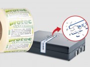 Etiquette de sécurité en acétate transparent destruct