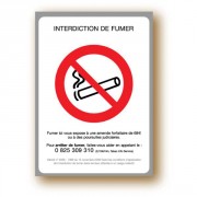 Etiquette pancarte adhésive interdiction de fumer
