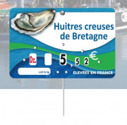 Etiquette poissonnerie huîtres