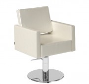 Fauteuil coiffure blanc à pied disque