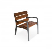 Fauteuil fonte et bois