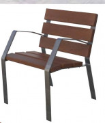 Fauteuil pour espaces publics - 6 lames en composite – L.700 mm x H. assise 441 mm