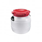Fût alimentaire à 2 poignées - Polyéthylène - 42 à 68 L - L.410 x l.410 x H. de 418 à 632 mm - Blanc