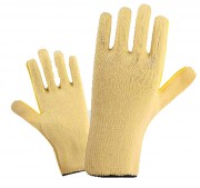 Gant tricoté jaune pour manutention industrielle