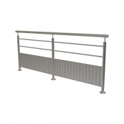 Garde-corps en inox - Sur platine - Ø 48 mm - L.2500 x H.1020 mm