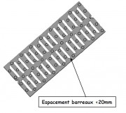 Grille caniveau en fonte PMR C 250