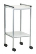Guéridon médical en bois stratifié blanc