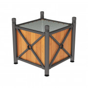 Jardinière acier et bois