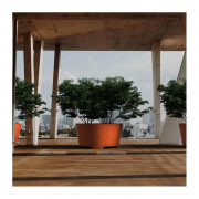 Jardinière conique avec pieds en acier Corten