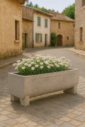 Jardinière en béton rectangulaire antique - Dimension : 150/360 x 60 x 70 cm
