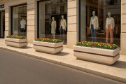 Jardinière en béton et bois rectangulaire design - Dimension : 150 x 60 x 50 cm