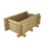 Jardinière rectangulaire en rondin de bois