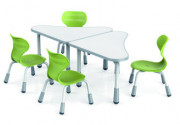 Table modulable triangulaire - Taille 1 et 2 - Hauteur réglable de 80 mm