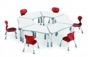 Table modulable trapèze - Taille 1 et 2 - Hauteur réglable de 80 mm