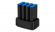 Kit de 4 batteries portatives pour ordinateurs avec base de recharge - Puissance 100 W - Capacité de recharge : jusqu’à 4 appareils