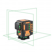Laser de chantier intérieur - 3 lignes laser vertes à 360° - Visibles jusqu’à 30 m