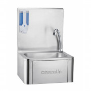 Lave-mains inox commande fémorale avec distributeur