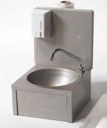 Lave-mains inox à dosseret