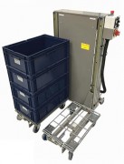 Empileur dépileur de bacs à hauteur ergonomique