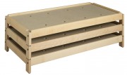 Couchette enfant en bois empilable pour maternelle - Couchage 60 x 120 cm