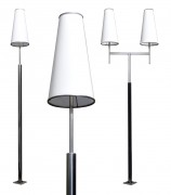 Mât d'éclairage à abat-jour tronconique